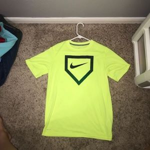 Neon yellow Nike baseball tee